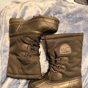 Sorel Caribou Suede Snow Boots Black